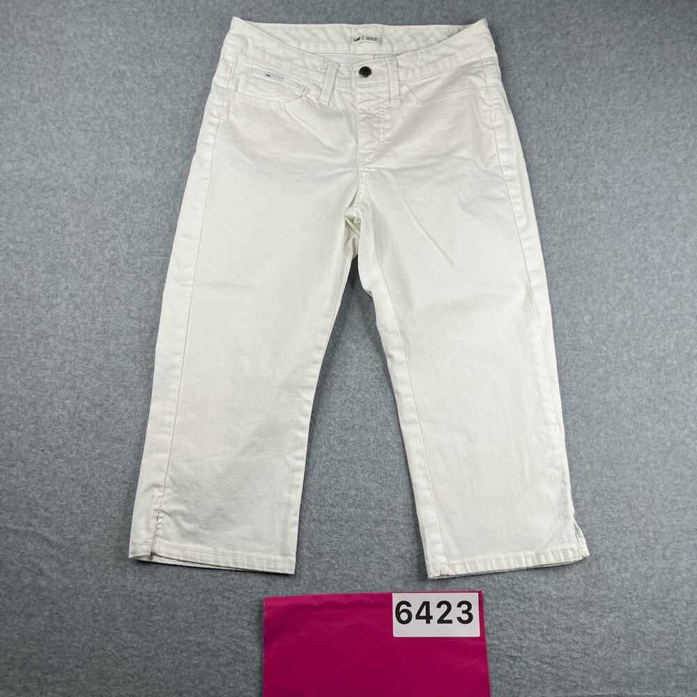 Lee Lower On The Waist Crop Pants Womens Size 6 Medium White